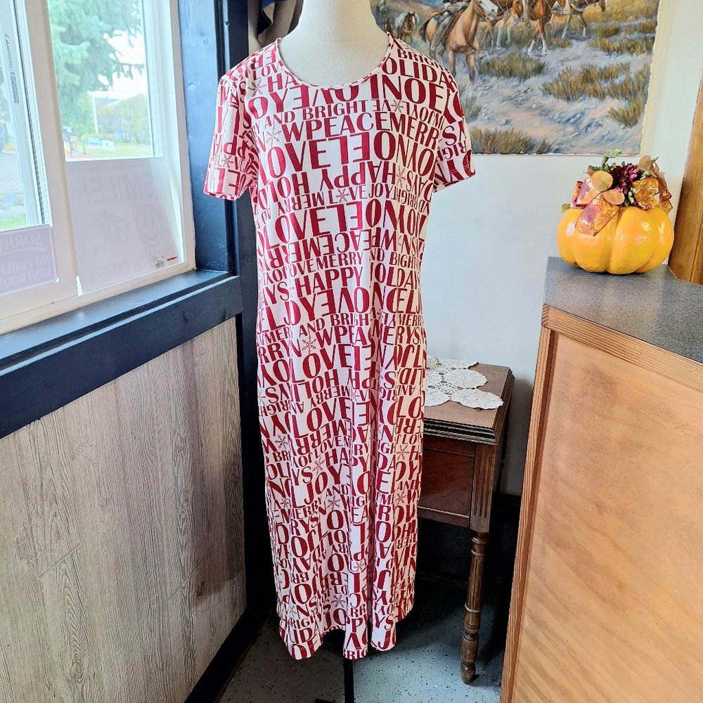 Lands' End 100% Cotton Christmas Night Dress, Size Medium RN#82830🎄